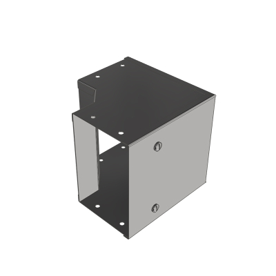 150x100mm 90deg Outside Lid Galv Trunking Gusset Bend