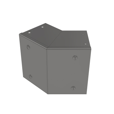 100x100mm 45deg Outside Lid Galv Trunking Gusset Bend