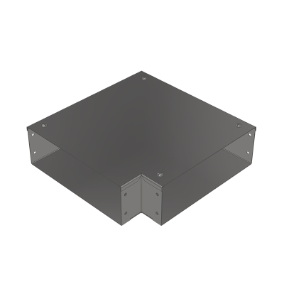100x50mm 90deg Top Lid Galv Trunking Sharp Bend