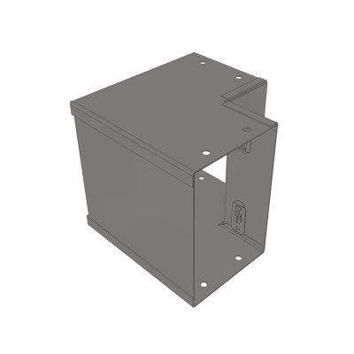 100x50mm 90deg Inside Lid Galv Trunking Sharp Bend