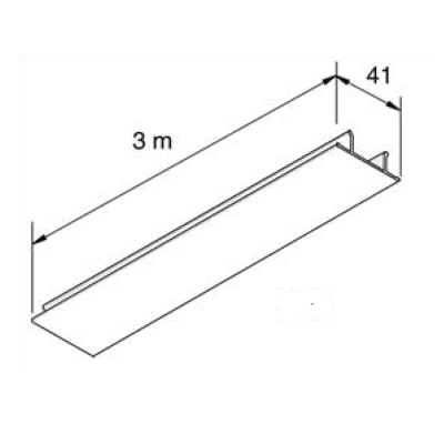 Unistrut PVC Snap In Cover Strip - White - 3m