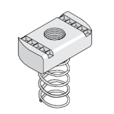 Unistrut M12 Channel Nut Long Spring - ZP